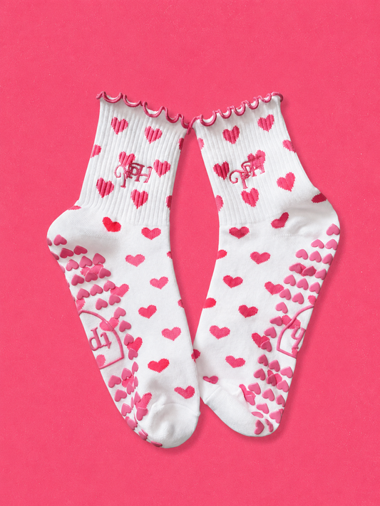 TPH HEART YOU GRIP SOCK IN PINK