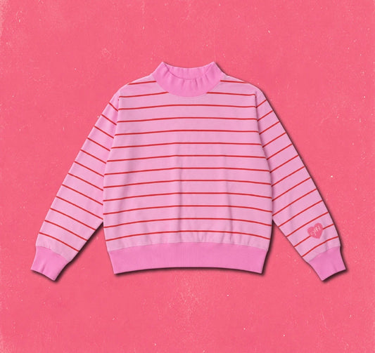 TPH STRIPE LOUNGE MOCKNECK