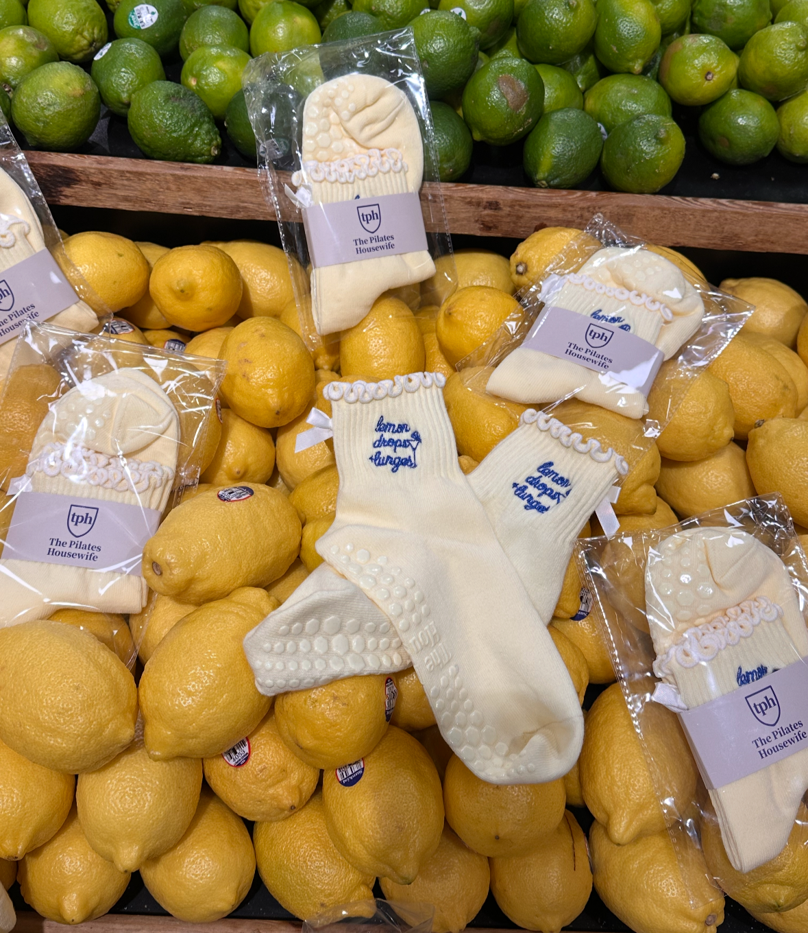 LEMON DROPS + LUNGES GRIP SOCK