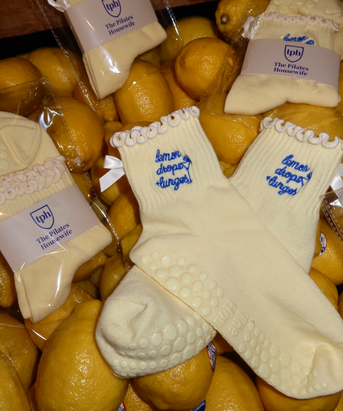 LEMON DROPS + LUNGES GRIP SOCK